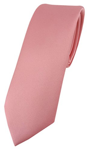 TigerTie Corbata para hombre – Corbata estrecha de 5,5 cm en diseño liso, ideal para reuniones de negocios, ocasiones festivas y ocio, rosa oscuro, Krawattengröße: ca. Länge 150 cm, Breite 5,5 cm