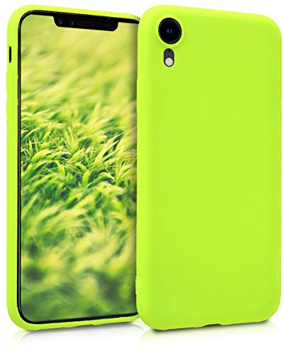 kwmobile Custodia Compatibile con Apple iPhone XR Cover - Back Case per Smartphone in Silicone TPU - Protezione Gommata - giallo fluorescente