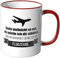 JUNIWORDS Tasse - Ich denke an Flugzeuge - Wähle Motiv & Farbe - Rot