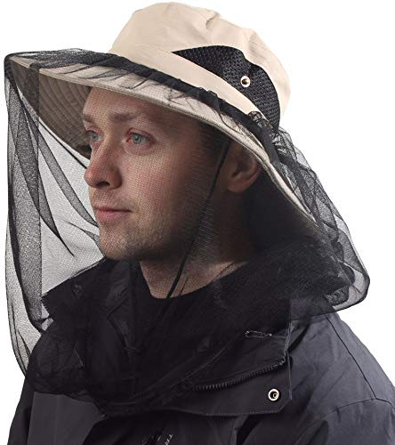 Imkerhut mit abnehmbarem Moskitonetz für den Außenbereich, UV-Schutz, KH Khaki