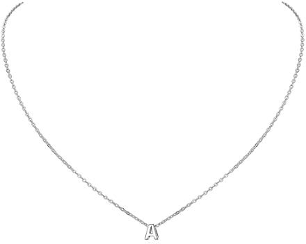 ChicSilver Buchstabe A Halskette aus 925er Sterling Silber Buchstabenanhänger mit 40+5cm Halskette mit Geschenkebox für Damen und Frauen