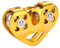 Wallfire Kletterrolle, 30KN Edelstahl Dual Pulley Zip Line Rettungskabel Trolley im Freien Felsklettern Rettungsausrüstung für Bergsteigen, Erforschung, Rettung, Luftarbeit (Color: Gold)