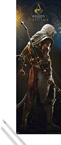 Assassin's Creed Plakat | Bild (158x53 cm) Origins + EIN Paar Posterleisten, Transparent