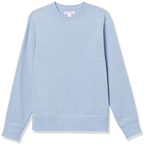 Amazon Essentials Men's Fleece Crew Neck Sweatshirt (Available in Big & Tall), Light Blue Heather, S