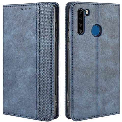 HualuBro Handyhülle für Blackview A80 Pro Hülle, Blackview A80 Plus Hülle, Retro Leder Stoßfest Klapphülle Schutzhülle Handytasche Flip Case Cover für Blackview A80 Pro Tasche, Blau