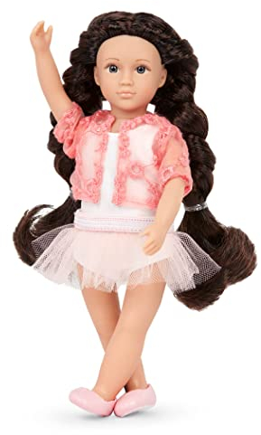 Lori Puppe Ballerina Adrienne – Mini Puppe 15 cm mit Puppenkleidung und braunen langen Haaren, Tutu, Ballerinas – Spielzeug für Kinder ab 3 Jahre