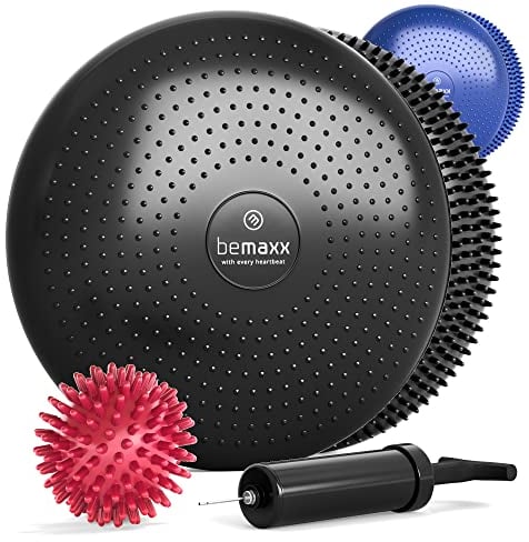 Balance Kissen Balancekissen Ballsitzkissen Set + Igelball, Pumpe, Trainings-eBook | Ballsitzkissen Sitzballkissen Stabilitätskissen Cushion Sitzkissen Wackelkissen Gleichgewichtskissen Balancegerät