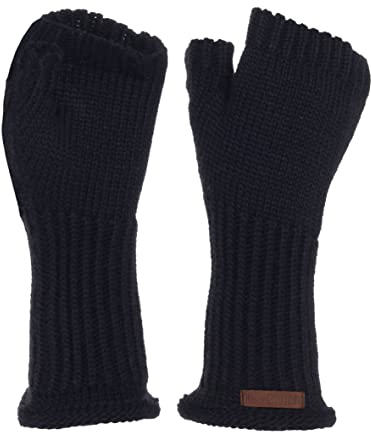KNIT FACTORY - Cleo Handstulpen - Fingerlose Handschuhe - Gestrickte Handschuhe für Winter - Damen Handstulpen aus Wolle - Hochwertige Qualität - Navy