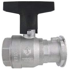 1 1/4“ Zoll ISO Pumpen - Kugelhahn mit T-Griff und Schwerkraftbremse und langem Schaft zum Isolieren zur Verwendung auf der Druckseite der Pumpe für Wasserversorgungsanlagen
