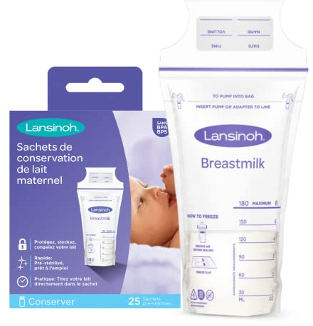 Lansinoh Sachets de Conservation du Lait Maternel 25 Pièces