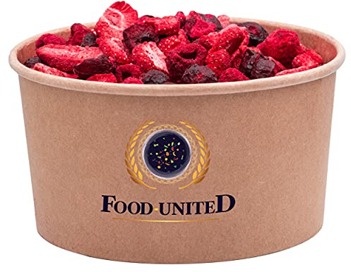 Food-United ROTE FRÜCHTE MIX GEFRIERGETROCKNET 5kg bestehend aus Himbeeren Erdbeeren und Kirschen für Müslis Naturjoghurt Smoothies natürlich süß ohne Zusatzstoffe