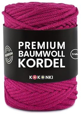 Makramee-Schnur aus Baumwolle PREMIUM By KOKONKI 5mm / Ralle 100 m (pfingstrose)