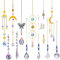 12 Stück Kristall-Sonnenfänger BOSOIRSOU Hängendes Windspiel Suncatcher Rainbow Maker Suncatcher für Fenster 3 Stile Farbiger Prismen-Ornament-Anhänger für Hausgarten-Auto-Dekoration