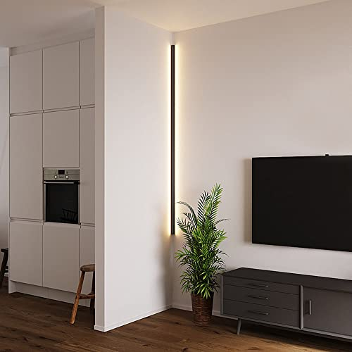 MOLOURK LED Ecke Wandlampe Innen Treppen Wandleuchte Dimmbar modern einfach Aluminium Wandbeleuchtung Up/Down Nachttischlampe für Korridor Badzimmer Schlafzimmer Wohnzimmer Flur (ohne Schalter,150cm)