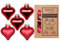 Christbaumschmuck Herzen Glas 4cm x 8 Stück in Kartonbox Weihnachtskugeln Set (Chianti)