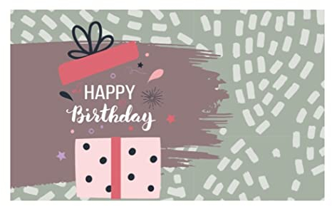 Handarbeit - Lieblingsladen 1 edle Geburtstagskarte Happy Birthday 18x12cm Querformat mit weißem Umschlag, Karte zum Geburtstag Glückwunschkarte Alles Gute Happy-Birthday-Karten