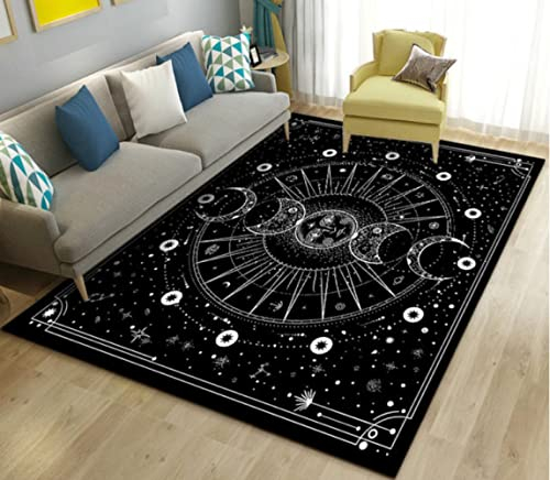 ELYVEN Ouija Tarot Hexerei Gothic Bereich Teppich, Teppich Teppich für Wohnzimmer Schlafzimmer Sofa Fußmatte, Kinder Spielen rutschfeste Fußmatte 160X230cm