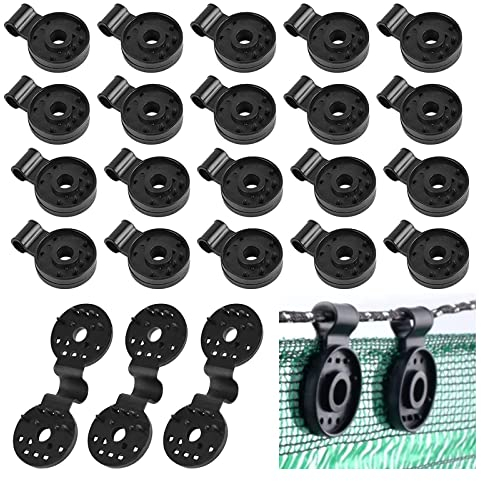 Dfuqanb 60 Piezas Clips de Tela para Sombra, Clips plastico para Redes jardín, Clip de Red de Sombra Redondo de Plástico, Clip Abrazadera a Prueba Viento, para Tela Protectora, Red Cortavientos