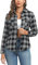 Irevial Chemisier Femme Chic et Élégant Manches Longues Carreaux Tops Classique Blouse Décontractée