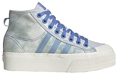 Adidas Nizza Damen Plateau Mid Schuhe, Blue Fusion Halo Blue Off White, 40 2/3 EU