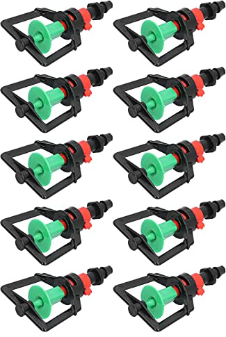 10 Set di Irrigatori per Irrigazione per Piante con Micro Ugelli Rotanti di Tipo G per Serra, Facili da Installare, Rotazione a 360 Gradi, Effetto Nebbia d'Acqua