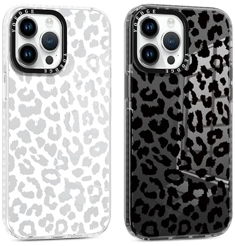 Yoedge 2 Stück Handyhülle für iPhone 13 Pro Max Hülle 6,7, Leopard Muster Frauen Mädchen Aesthetic Handyhülle, Transparent Dünn Weich Silikon TPU Stoßfest Kratzfest Schutzhülle für iPhone 13 Pro Max