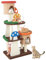 COSTWAY Cat Tree, Multilevel Cat Tower with Scratching Post & Board, Condo, Spring Ball, Mushroom-themed Kitten Activity Centre for Indoor Cats
