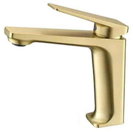 Pinsel Gold oder Grau Waschbecken Wasserhahn Badezimmer Einhebel Warm- und Kaltwaschbecken Mischbatterie Wasserhahn Massives Messing Waschbecken Waschtisch Wasserhahn,für die Küche