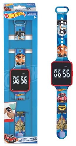 Lexibook, Hot Wheels, Digitaluhr, 12- oder 24-Stunden-Anzeige, Blau, DMW060HW