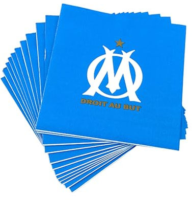 20 x serviette jetable OM - Collection officielle Olympique de Marseille - 33 cm