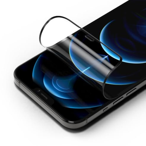 RhinoShield Protection d'écran PRO transparente compatible avec [iPhone 12 Pro Max] Résistance renforcée contre les chocs, les rayures, anti-statique, anti-lumière bleue, outil d'installation inclus.