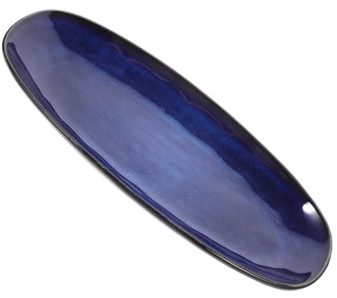 OHPHCALL Ceramic Sushi Plate Small Fish Tray for Home Dining Fruit Serving Food Platter for Sushi Snacks and Light Meals