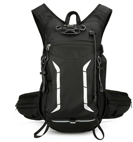 Huzbuz Sac à Dos Vélo,Sac à Dos Course à pied,Sac à Dos VTT Homme et Femme,Sac à Dos VTT Ultraléger avec Housse de Casque et Imperméabilité pour le Cyclisme,l'escalade,Le Ski et La Course à Pied(Noir)