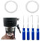 2 Stück Dichtungsringe mit Haken Satz für DeLonghi EC680 EC685 EC820 EC850 - Dichtungsersatzteile Dichtungen für DeLonghi - Silikondichtung Kompatibel für EC9335M EC9355M EC9665M, SMEG ECF01-47 mm
