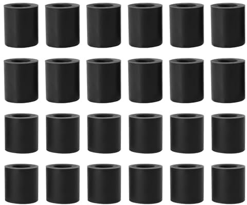 eMagTech 24PCS Stampante 3D Hot bed Silicone Livellamento Colonna Parte Altezza 18mm/16mm Diametro Esterno 16mm Diametro Interno 4mm Stabile Hotbed Strumento Resistente Al Calore Silicone Buffer Nero