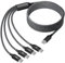 USB C Splitter Multi Charging Cable, Dual Type C Charger Cord,4 in 1 Multiple Nylon Braided Cable with 4 Type-C Connectors Compatible with iPhone 15 Pro Max/Samsung Galaxy/Tablets/Google-1Pack 5FT.