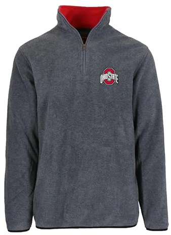 JH Design Group Herren Men's Ohio State Buckeyes Quarter Zip Fleece Pullover Long Sleeve Shirt Ohio State Buckeyes Herren-Fleecepullover, langärmelig, Viertelreißverschluss (1er Pack)