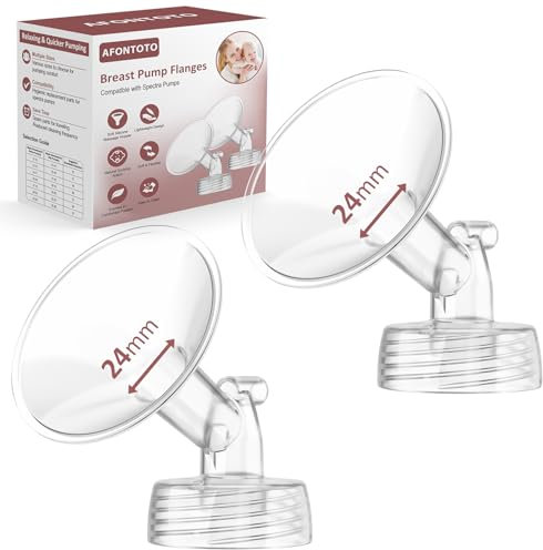 24mm Flange Pump Parts Compatible with Spectra S1/S2/Synergy Gold /9Plus Breastpump, Replacement Pump Parts Include 2pcs Wide Mouth 24mm Flanges, Not Original Spectra Accessories