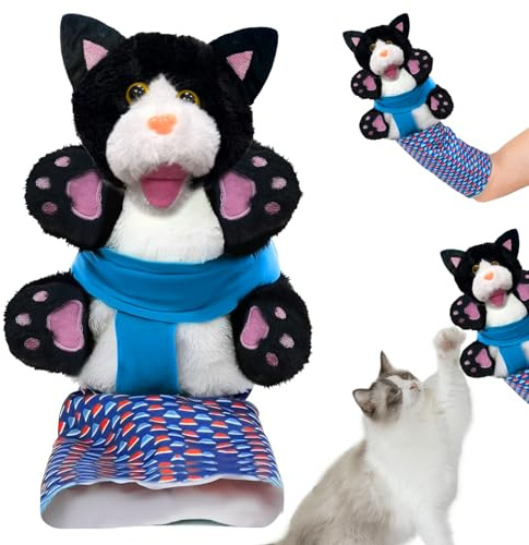 TECHEEL Cat Wrestler Puppet Katzenpuppe Handpuppen Katzen Handpuppe Interaktives Katzenspielzeug Handpuppe Katze Lustige Katzen Puppe Katzenpuppe Wrestler Geschenke Für Katzenliebhaber