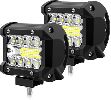 WinPower Arbeitsscheinwerfer 12W Lichtbalken Nebelscheinwerfer Offroad Spot Flutlicht Weiß Wasserdicht für Auto Traktor Anhänger Lkw Lieferwagen usw., 2 Stück