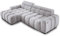 Ecksofa BULL 285x168x77/97 cm, Linke Seite Mit Schlaffunktion, Elektrisch Ausziehbarer Sitzfläche, Verstellbaren Kopfstützen, Dunklen Buchenholzfüßen, Hydrophobem SALVADOR-Bezugstoff - Silber