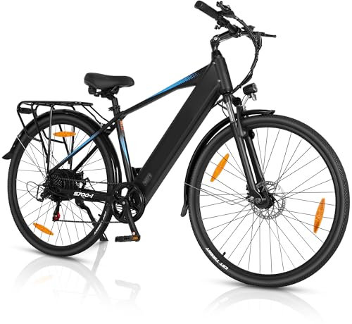 AOIHO 28 E Bike Herren, Elektrofahrrad City E Bike Damen mit 48V 499.2Wh Akku, Bis zu 100KM, 250W Motor, 7-Gang, LCD-Display, Elektrofahrräder mit Tempomat Modus, Pedelec 25 km/h