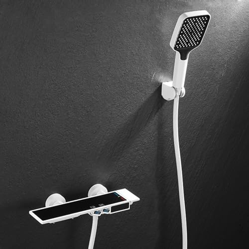 Mitigeur de douche thermostatique blanc pour montage mural, robinet de bain-douche, robinets de baignoire avec douche, cascade, mitigeur de douche numérique, robinet de salle de bain avec douche-A