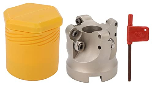 4 Flute Face Milling Cutter, Face Mill Head with 40Cr High Rigidity for Metal Processing, Coated CNC Milling Tool for Precision Roughing and Plane Machining