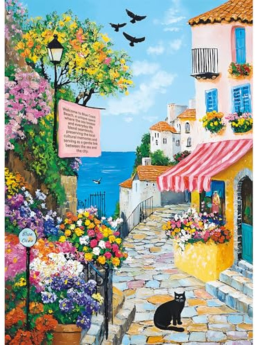 HUADADA Puzzle 500 Teile-Strandstraße(Ohne Rückwand) | Mattes Öldruck,augenschonend, staubfrei,Sehr guter Halt der Puzzleteile