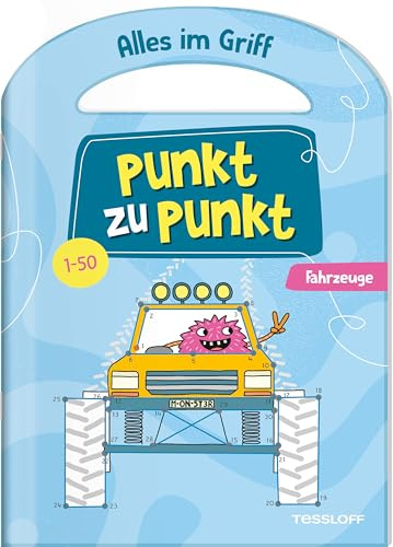 Alles im Griff. Punkt zu Punkt. Fahrzeuge. 1-50 | Mit Tragegriff | Ankolorierte Flächen | Mitbringsel oder Geschenk für Kinder ab 6 Jahren: Bunte Punkt zu Punkt-Rätsel mit Henkel (Von Punkt zu Punkt)