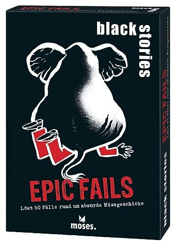 black stories Epic Fails Edition | 50 rabenschwarze Rätsel rund um die peinlichsten realen Missgeschicke | Das Krimi Kartenspiel