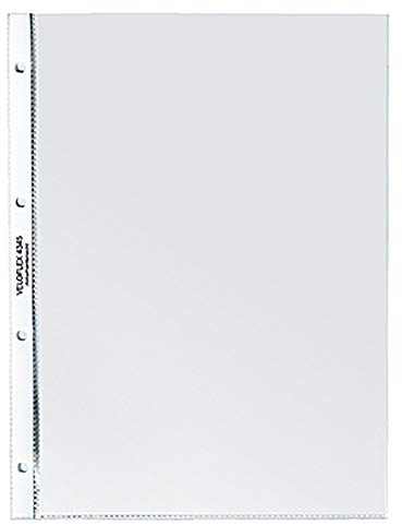 Veloflex Prospekthülle DIN A4 hoch, oben offen, Eurolochung, dokumentenecht, 0,08 mm, Polypropylen, transparent, glänzend, 100 St./Pack.