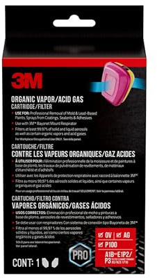 3M 60923HB1-C Replacement Cartridges for Professional Multi-Purpose Respirator (Packaging May Vary)