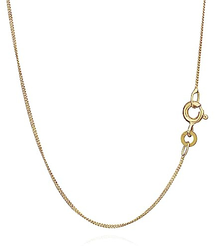 NKlaus 45cm Panzerkette 333 Gelbgold 8 Karat, Breite 0,8mm | Elegante filigrane Halskette; Collier 1g federleicht